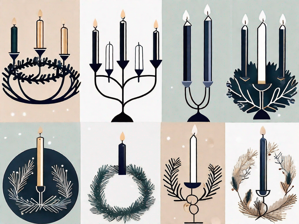 A variety of unique and modern adventskranz (advent wreath) designs