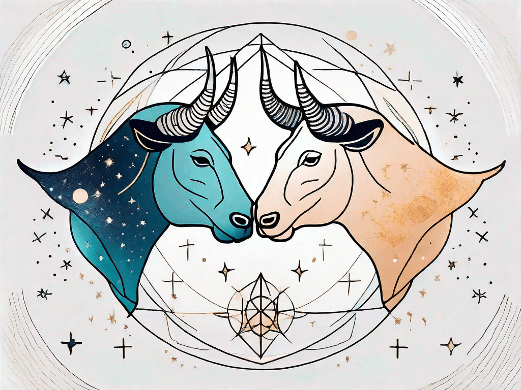 A taurus bull and a virgo maiden symbol