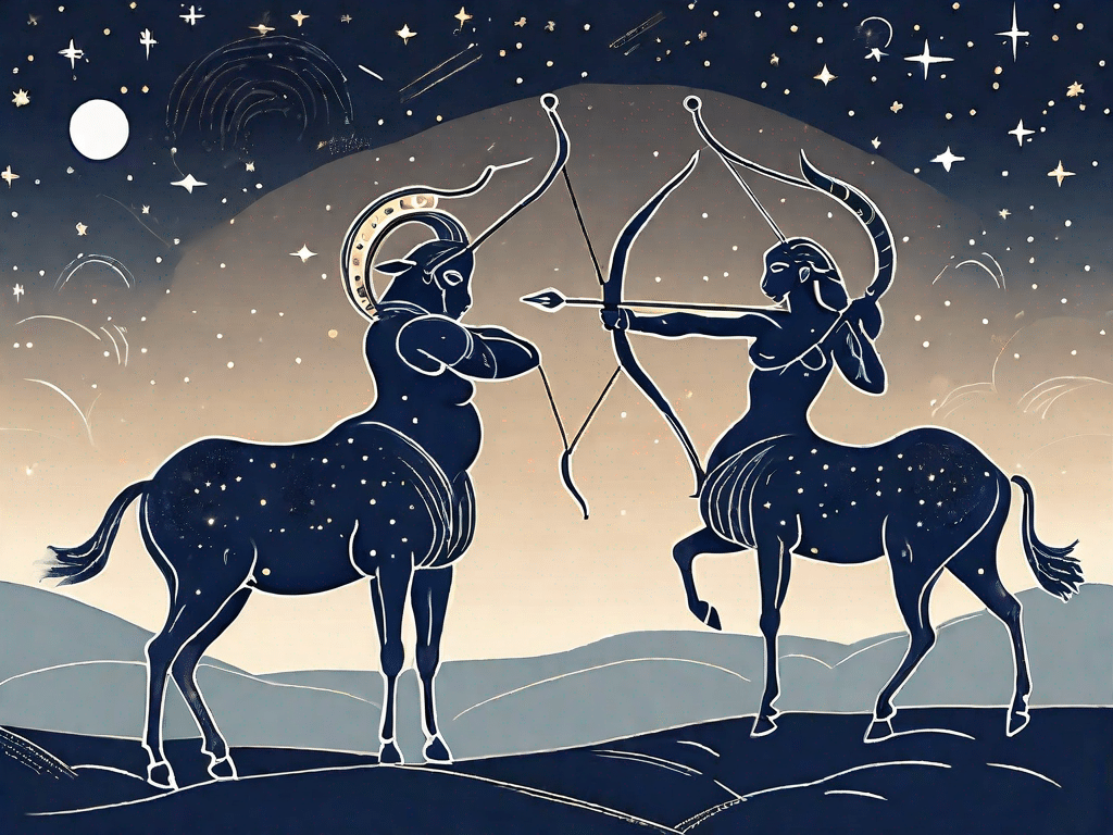 Two symbolic zodiac figures
