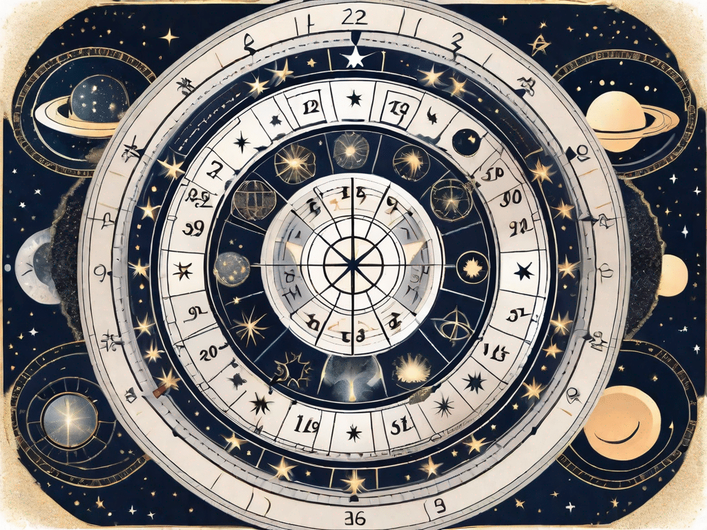 The zodiac wheel with the 12 traditional signs and an additional