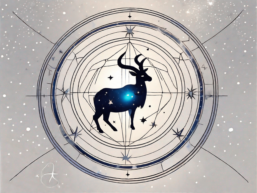 The zodiac constellation capricorn with a celestial