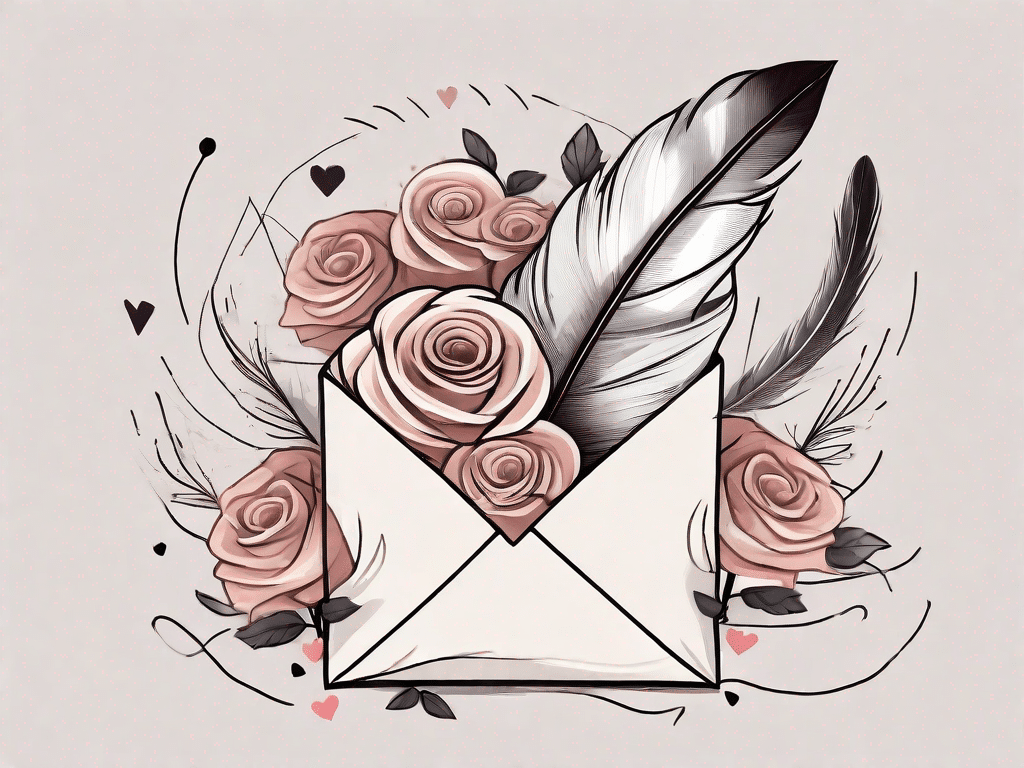 An open envelope with a heart-shaped seal