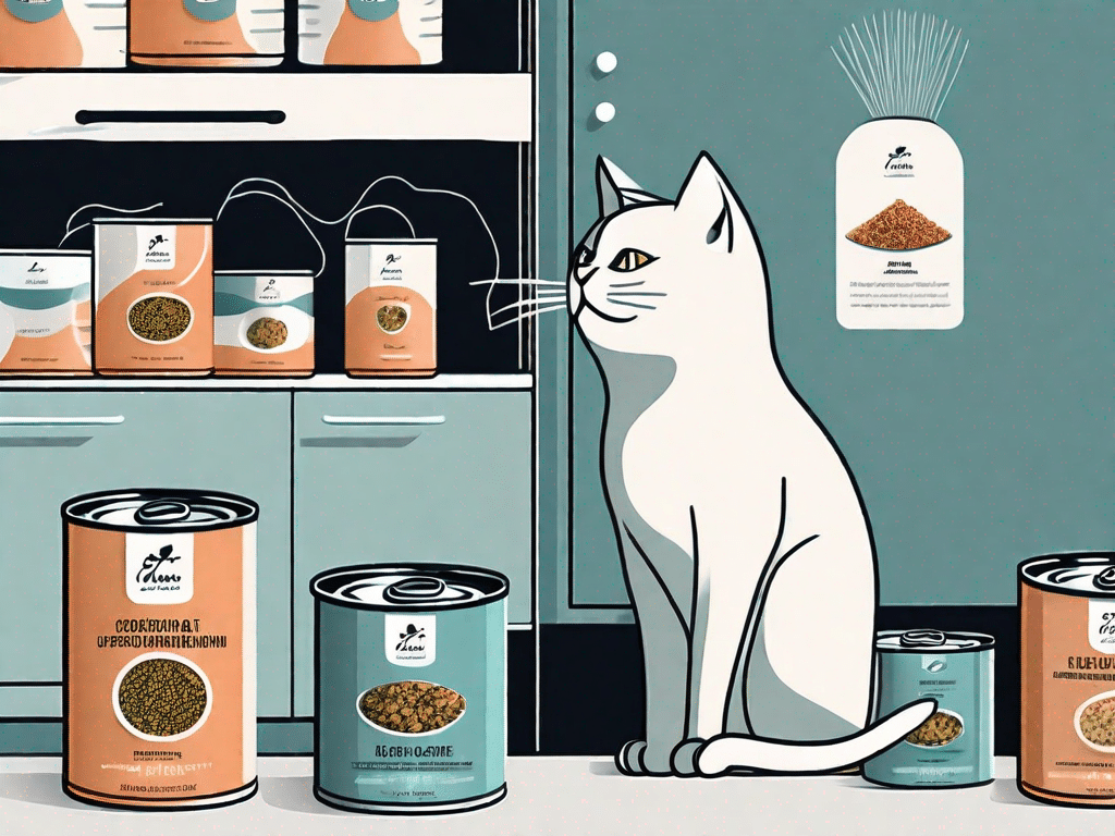 A variety of premium cat food cans and bags