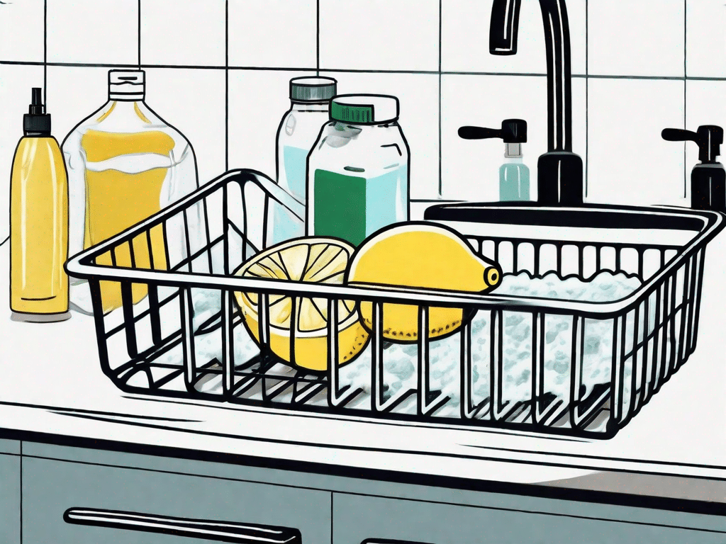An open dishwasher with visible unpleasant odor waves coming out of it