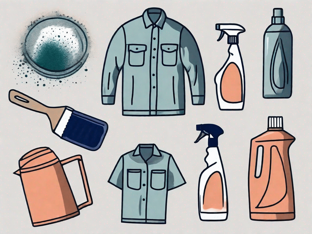 Various clothing items with grease stains