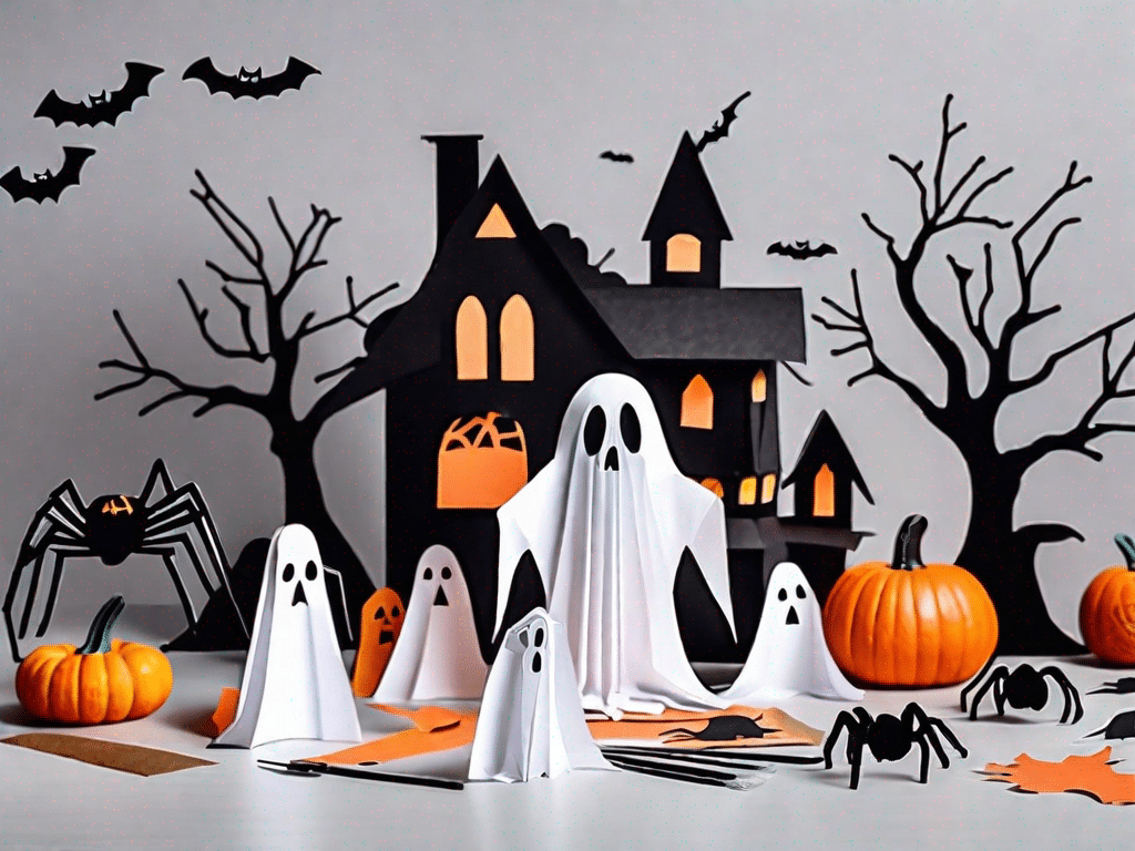 Various halloween crafts such as a diy paper ghost