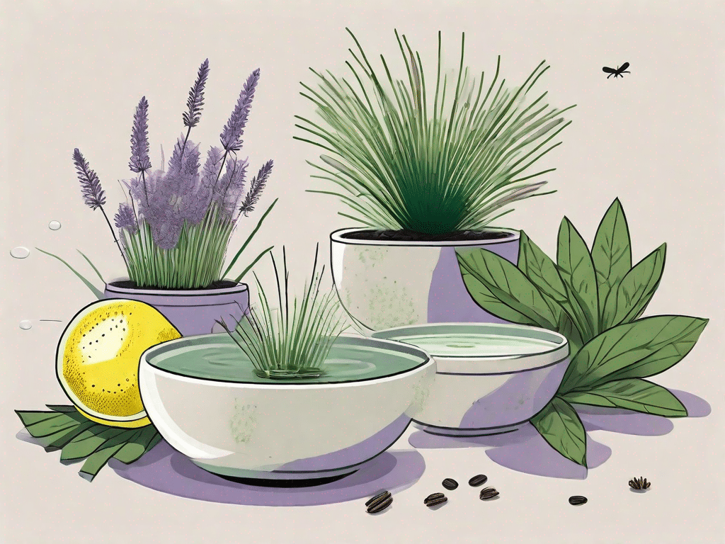 Various natural elements like citronella plant