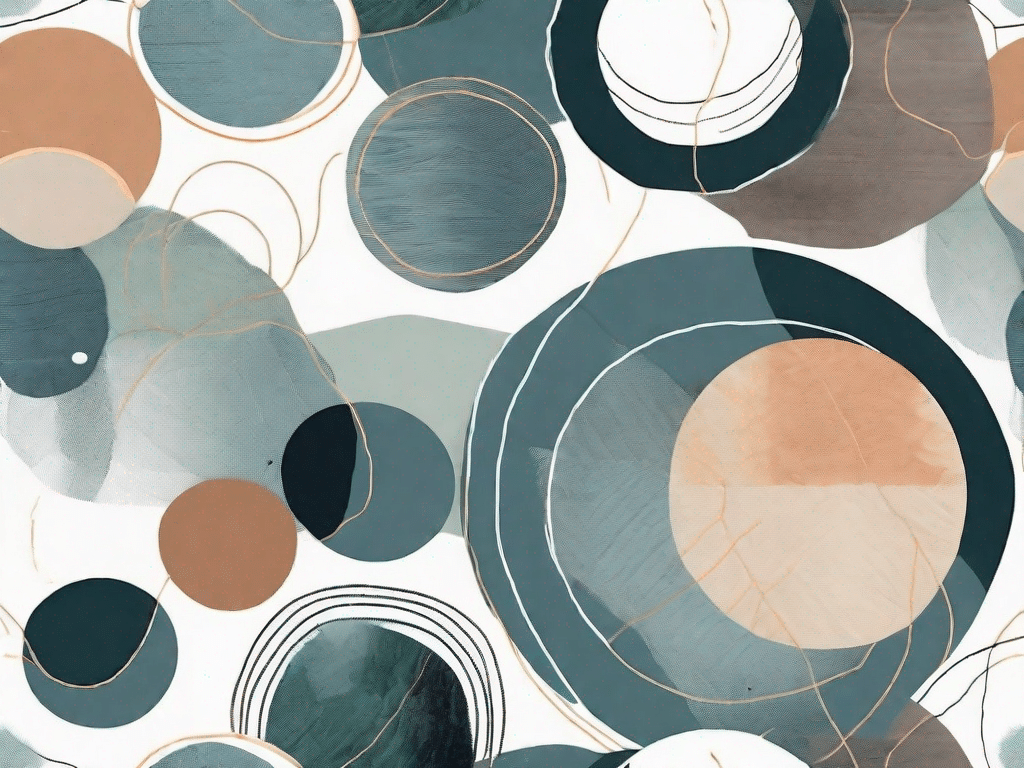 A canvas with textured circle structures in various sizes and colors
