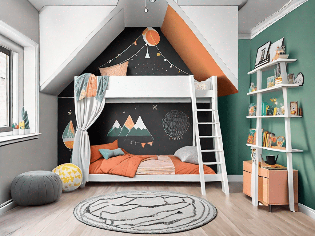 A whimsically-styled child's bedroom