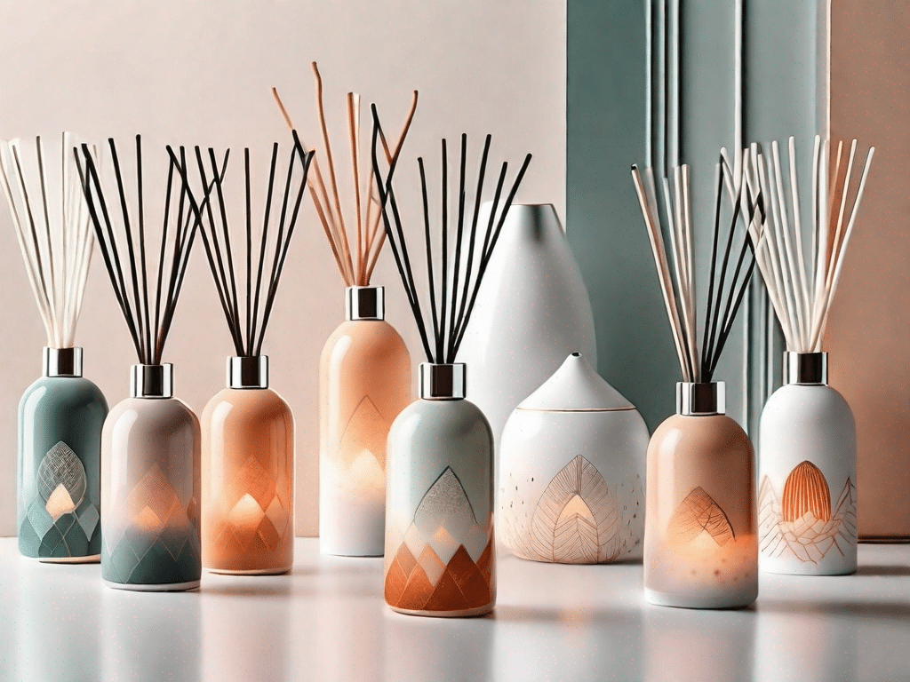 Several stylish room fragrance diffusers