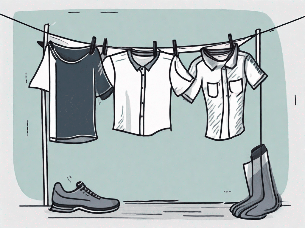 Various laundry items like shirts