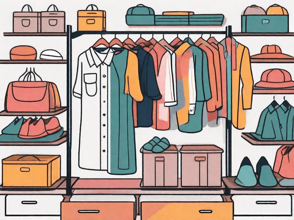 A neatly organized open wardrobe