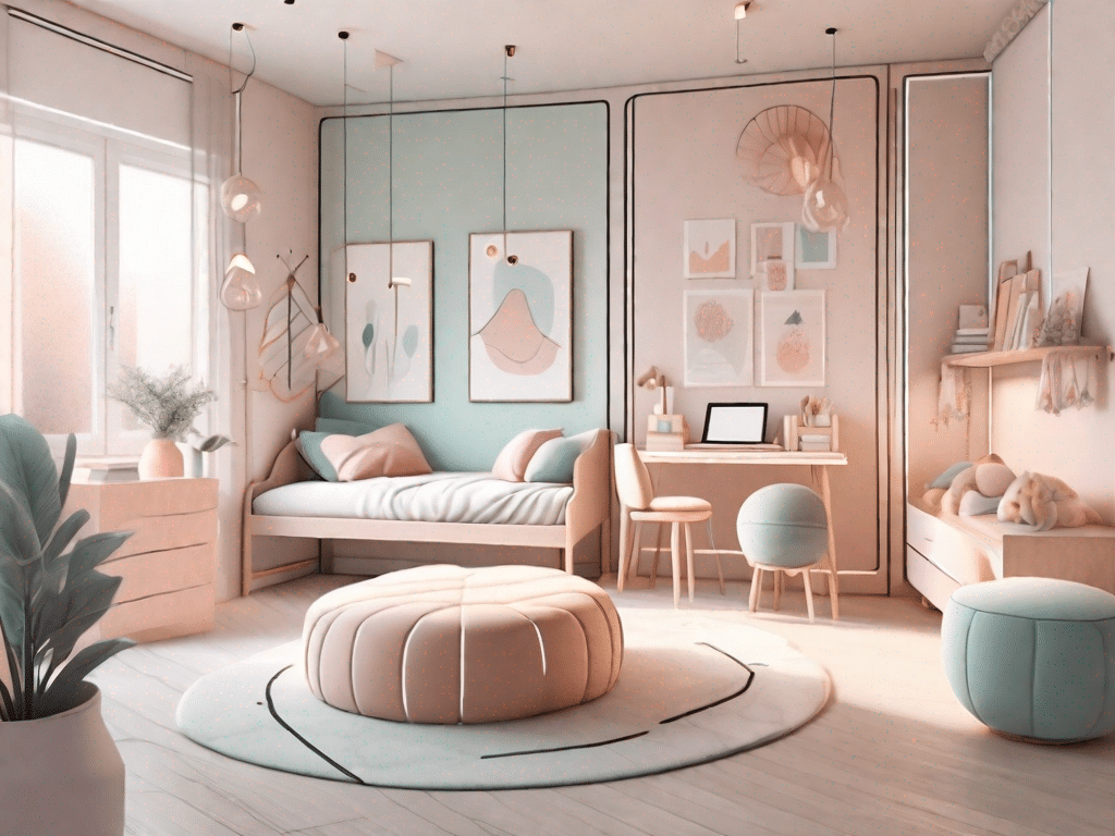 A beautifully styled girl's room