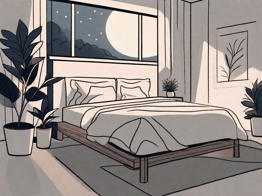 A serene bedroom environment at night