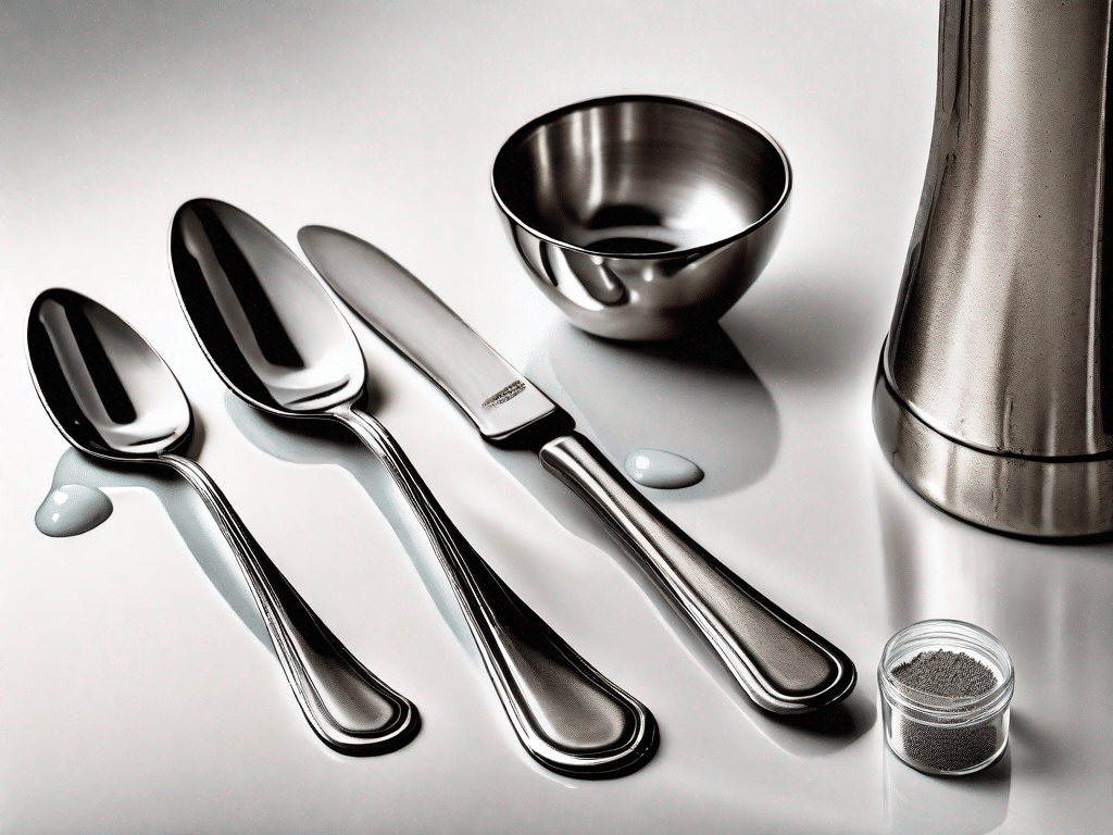 A set of tarnished silverware juxtaposed with shiny