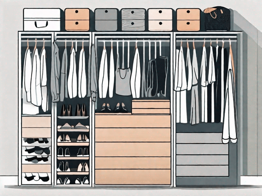 An organized closet filled with various ikea storage solutions