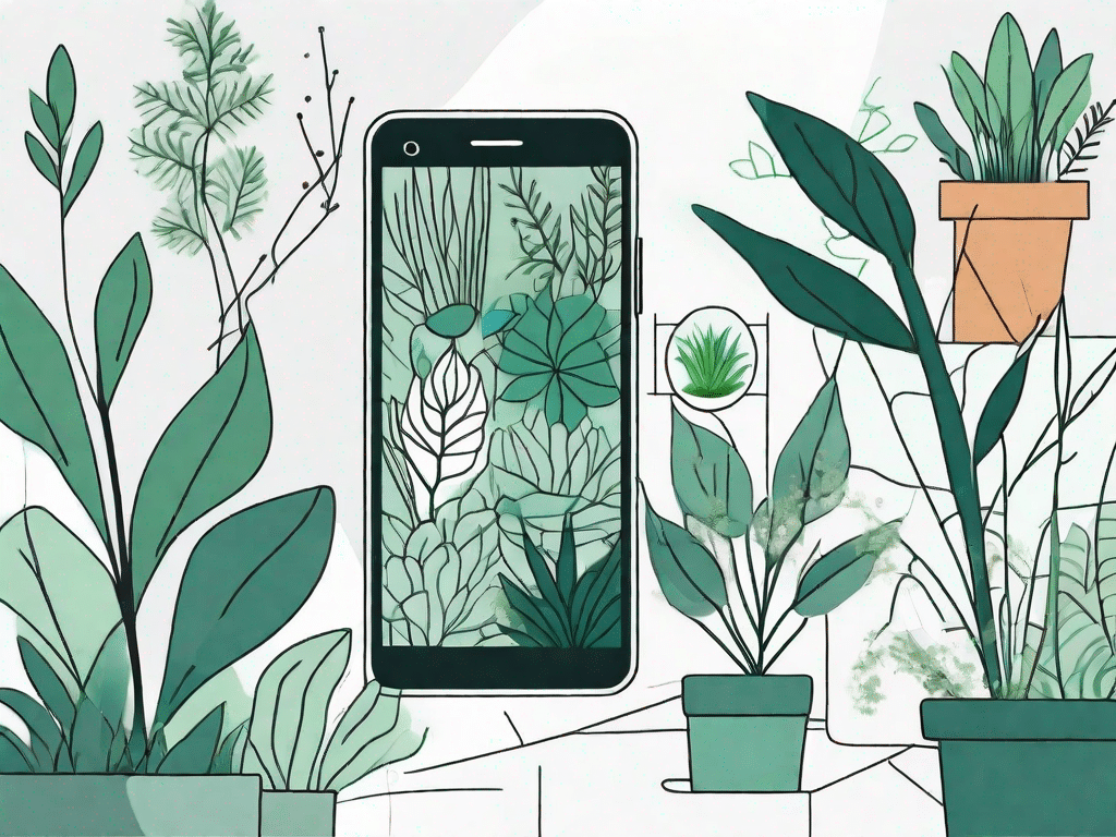 A smartphone displaying a plant identification app