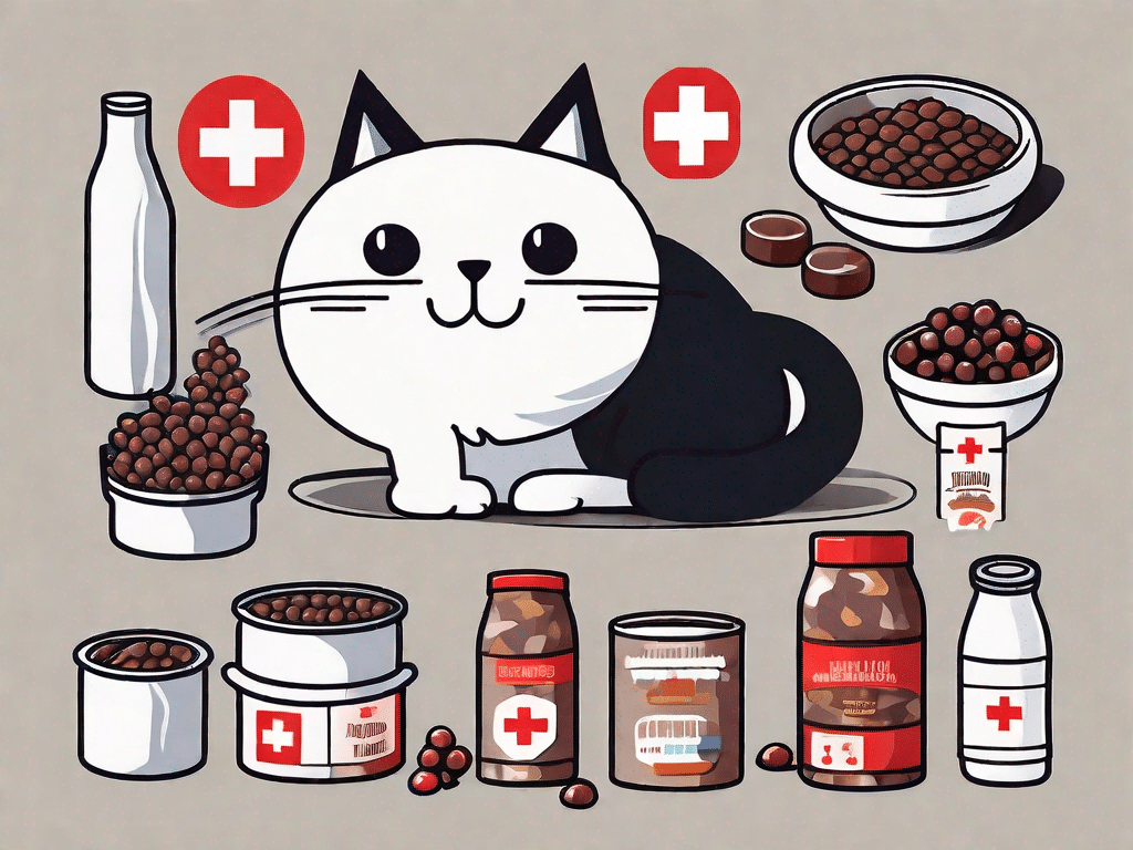 A variety of cat food items