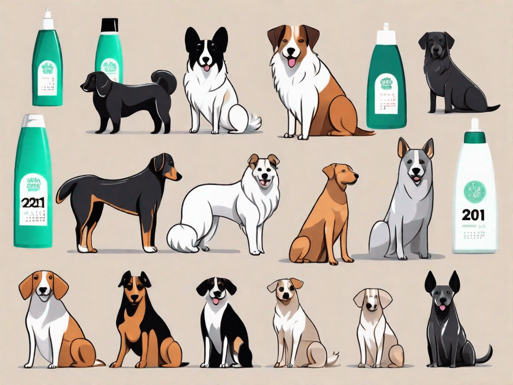 Various dog breeds with shiny
