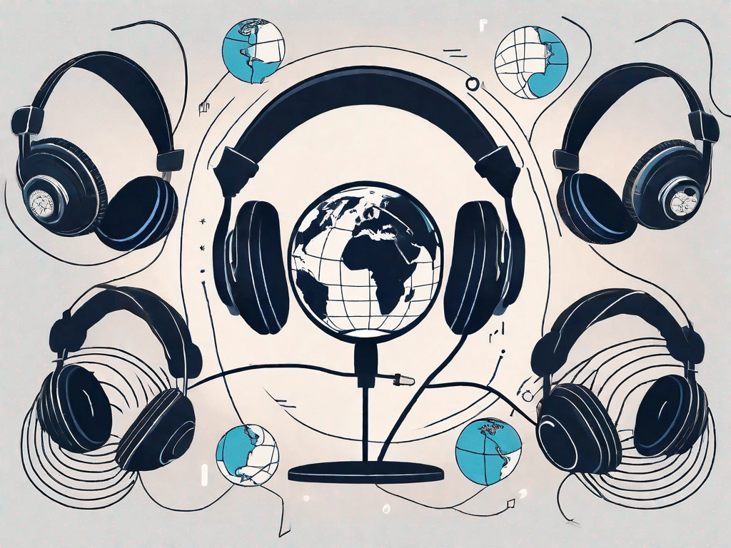A set of headphones wrapped around a globe